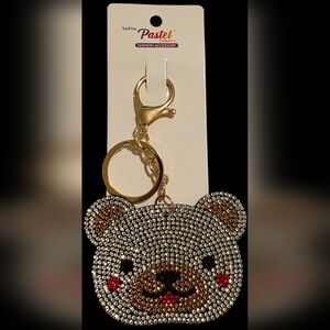 Silver & Brown Bling 🐻 Keychain/Bag Charm